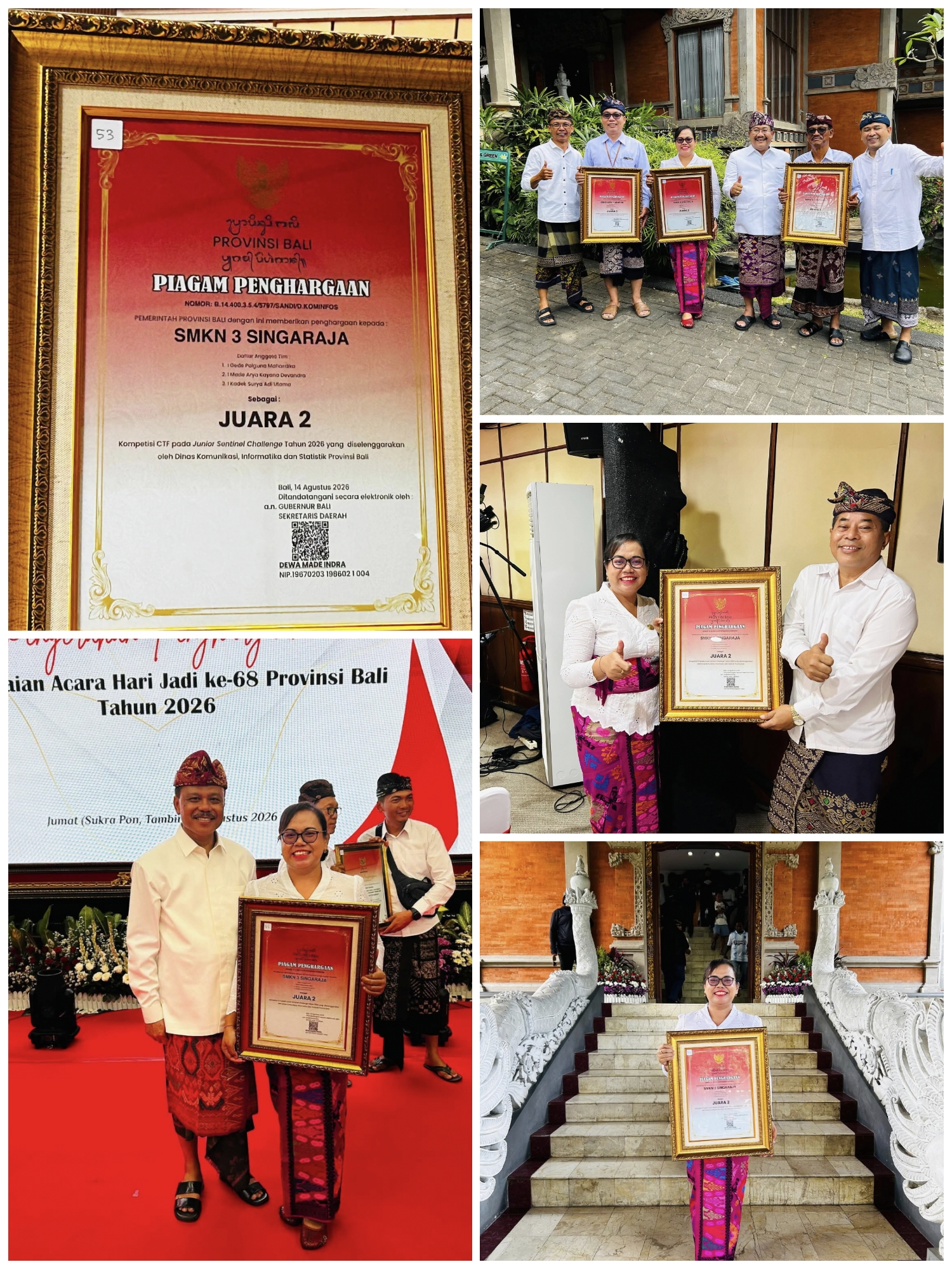 Penghargaan Atas Prestasi dan Partisipasi SMK Negeri 3 Singaraja Dalam Lomba Capture The Flag (CTF) 