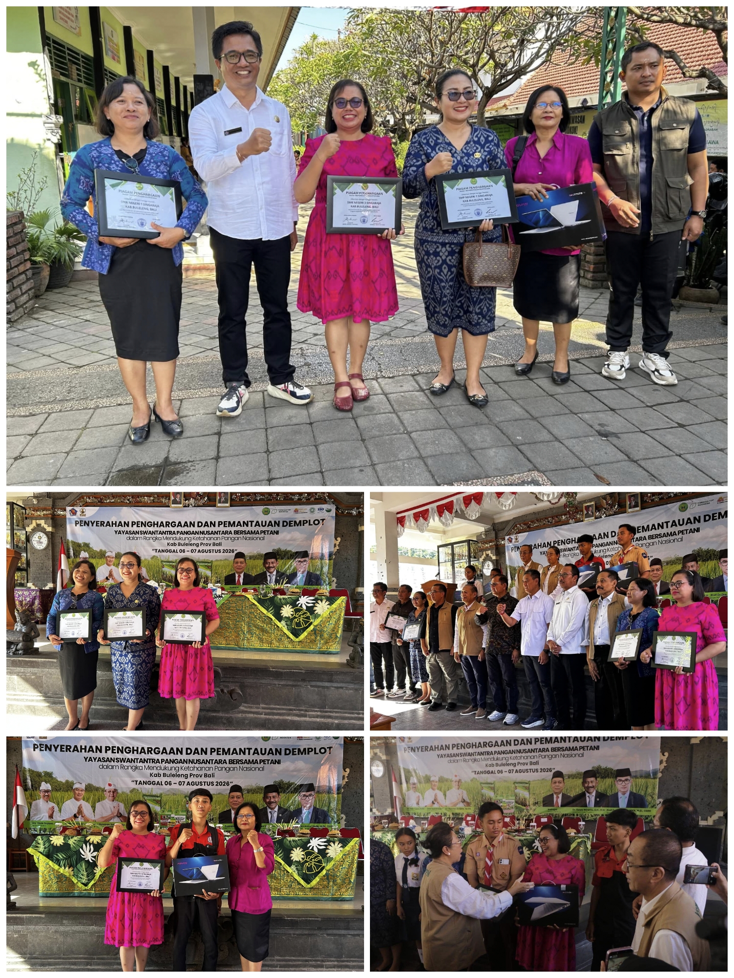 Penghargaan Dalam Rangka Program Swasembada Pangan Berbasis Sekolah dari Yayasan Swatantra Pangan Nusantara (YSPN)