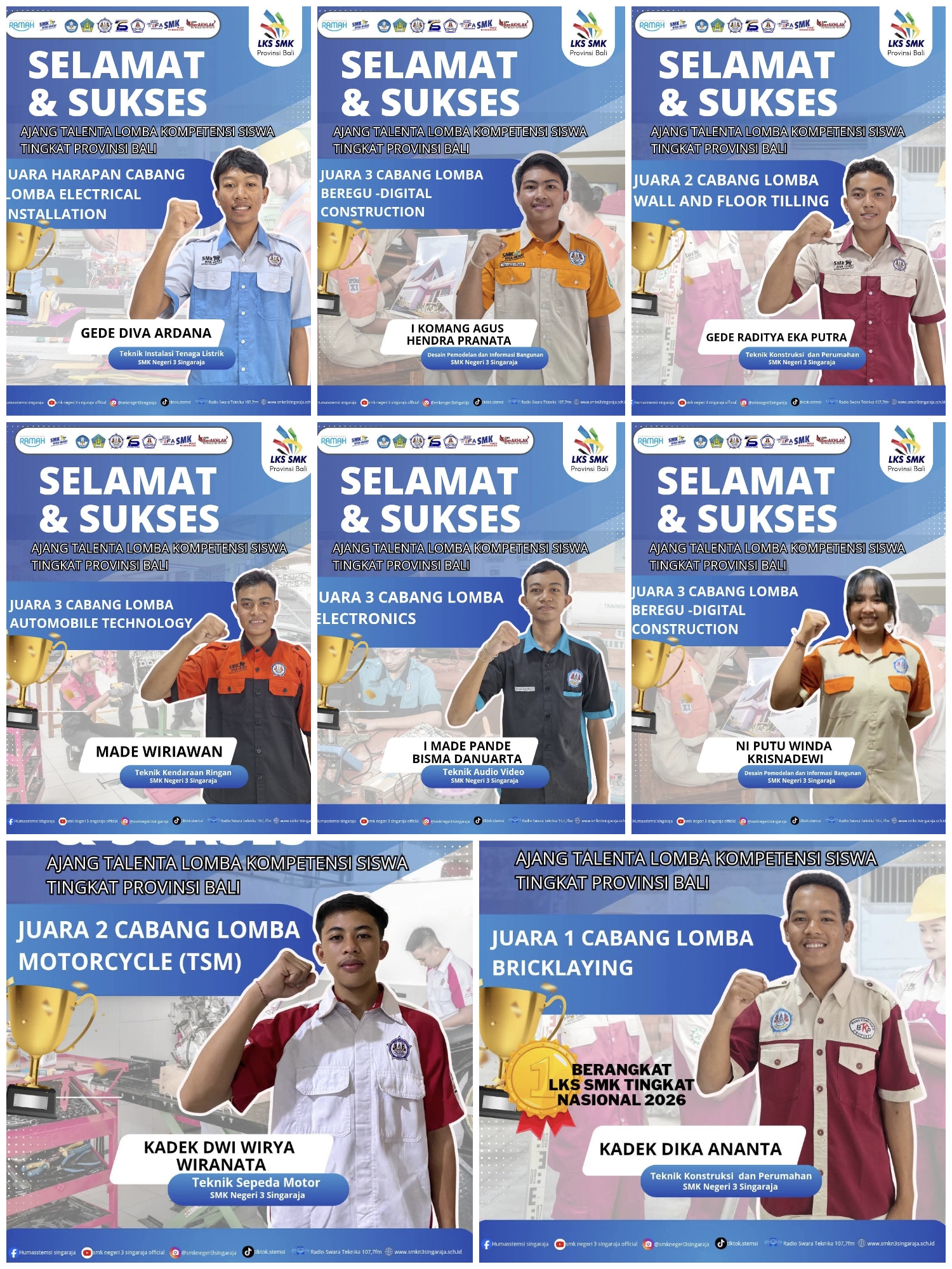 Prestasi Siswa SMK N 3 Singaraja Dalam LKS Provinsi Bali Tahun 2026