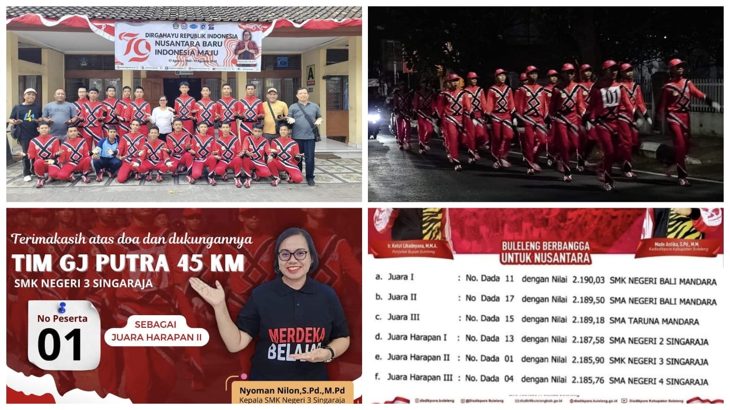 SMK Negeri 3 Singaraja Meraih Juara Harapan 2 Dalam Ajang Gerak Jalan Dewasa Putra